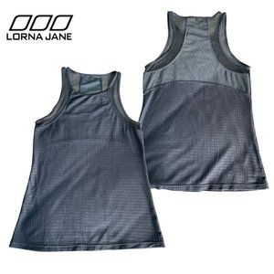 Lorna Jane Grey Racer Tank w/ Mesh Detail